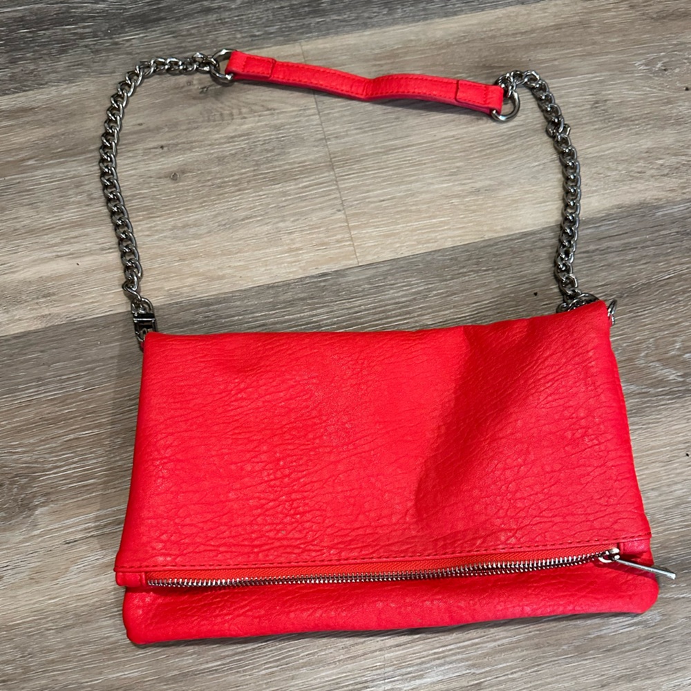 Clover red faux leather purse